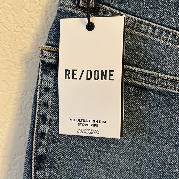 RE/DONE 70s Ultra High Rise stove pipe jeans vintage destroyed - Picture 11 of 13